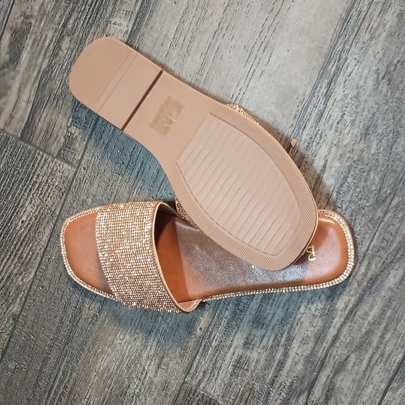 Bonnibel Shoes - Amita-3 Rose Gold Blingy Sandals